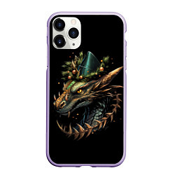 Чехол iPhone 11 Pro матовый Дракон искрящихся снегов, цвет: 3D-светло-сиреневый