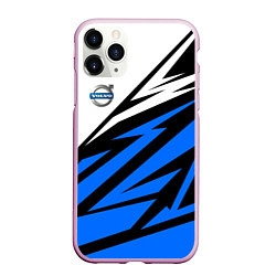 Чехол iPhone 11 Pro матовый Volvo - white and blue