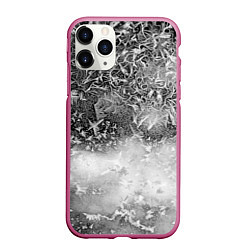 Чехол iPhone 11 Pro матовый Серый лёд и снежинки