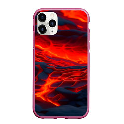 Чехол iPhone 11 Pro матовый Текущая магма, цвет: 3D-малиновый