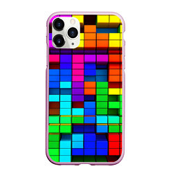 Чехол iPhone 11 Pro матовый Радужный кубизм, цвет: 3D-розовый