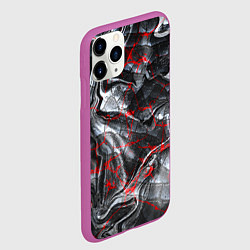 Чехол iPhone 11 Pro матовый Красные узоры, цвет: 3D-фиолетовый — фото 2