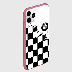 Чехол iPhone 11 Pro матовый BMW black geometry splash, цвет: 3D-малиновый — фото 2