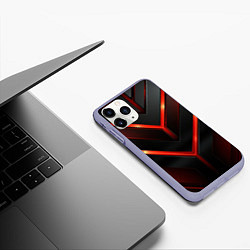 Чехол iPhone 11 Pro матовый Абстрактный динамизм, цвет: 3D-светло-сиреневый — фото 2