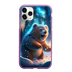 Чехол iPhone 11 Pro матовый Полярный мишка, цвет: 3D-фиолетовый