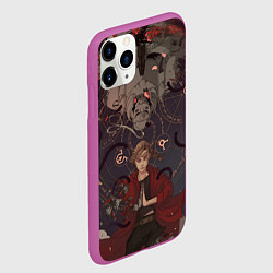 Чехол iPhone 11 Pro матовый Стальной алхимик - два брата, цвет: 3D-фиолетовый — фото 2