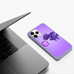 Чехол iPhone 11 Pro матовый Милый огнедышащий дракончик, цвет: 3D-светло-сиреневый — фото 2