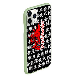 Чехол iPhone 11 Pro матовый Samurai japan symbol, цвет: 3D-салатовый — фото 2