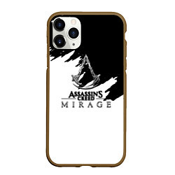 Чехол iPhone 11 Pro матовый Assassins creed mirage чернобелый, цвет: 3D-коричневый