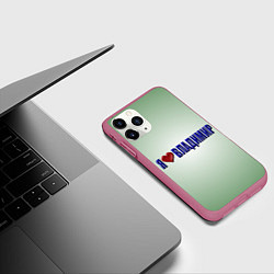 Чехол iPhone 11 Pro матовый Я люблю Владимир, цвет: 3D-малиновый — фото 2