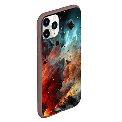 Чехол iPhone 11 Pro матовый Мелкие осколки в полете, цвет: 3D-коричневый — фото 2
