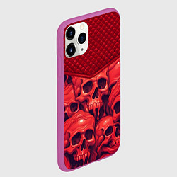 Чехол iPhone 11 Pro матовый Расплавленные красные черепа, цвет: 3D-фиолетовый — фото 2