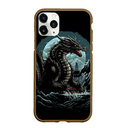 Чехол iPhone 11 Pro матовый Дракон зимних ночей, цвет: 3D-коричневый