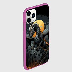 Чехол iPhone 11 Pro матовый Дракон волшебной полуночи, цвет: 3D-фиолетовый — фото 2