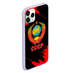 Чехол iPhone 11 Pro матовый СССР красные краски, цвет: 3D-светло-сиреневый — фото 2
