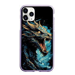 Чехол iPhone 11 Pro матовый Дракон символ 2024, цвет: 3D-светло-сиреневый
