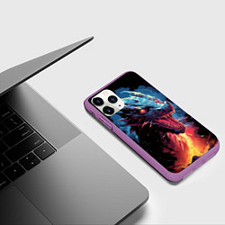 Чехол iPhone 11 Pro матовый Дракон зимнего волшебства 2024, цвет: 3D-фиолетовый — фото 2