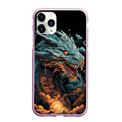 Чехол iPhone 11 Pro матовый Дракон ледяных замков 2024, цвет: 3D-розовый