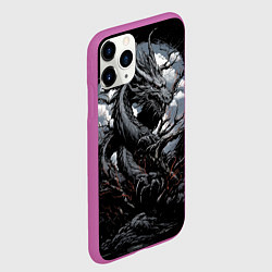 Чехол iPhone 11 Pro матовый Дракон ярких фейерверков 2024, цвет: 3D-фиолетовый — фото 2