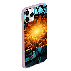 Чехол iPhone 11 Pro матовый Геометрическая огненная яма иллюзия, цвет: 3D-розовый — фото 2