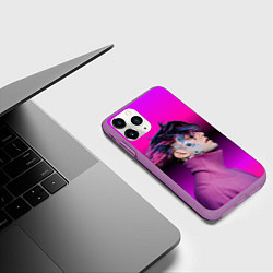 Чехол iPhone 11 Pro матовый Lil Peep фиолетовый лук, цвет: 3D-фиолетовый — фото 2