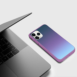 Чехол iPhone 11 Pro матовый Градиент синий фиолетовый голубой, цвет: 3D-фиолетовый — фото 2