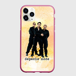 Чехол iPhone 11 Pro матовый Depeche Mode - Universe band, цвет: 3D-малиновый