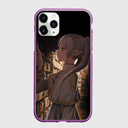 Чехол iPhone 11 Pro матовый Фрирен ставит книгу на полку, цвет: 3D-фиолетовый