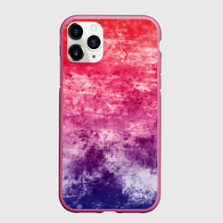 Чехол iPhone 11 Pro матовый Абстракция - сине-красный беспорядок, цвет: 3D-малиновый
