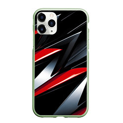 Чехол iPhone 11 Pro матовый Red black abstract