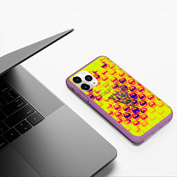 Чехол iPhone 11 Pro матовый The elder scrolls game yellow dragon, цвет: 3D-фиолетовый — фото 2