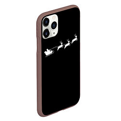 Чехол iPhone 11 Pro матовый Санта Клаус - минимализм, цвет: 3D-коричневый — фото 2
