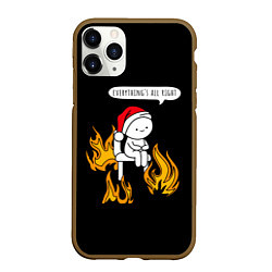 Чехол iPhone 11 Pro матовый Все в порядке - 2024, цвет: 3D-коричневый