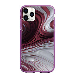 Чехол iPhone 11 Pro матовый Бело-розовая краска, цвет: 3D-фиолетовый