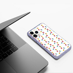 Чехол iPhone 11 Pro матовый Новогодняя разноцветная гирлянда, цвет: 3D-светло-сиреневый — фото 2
