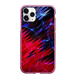 Чехол iPhone 11 Pro матовый Вибро волны, цвет: 3D-малиновый