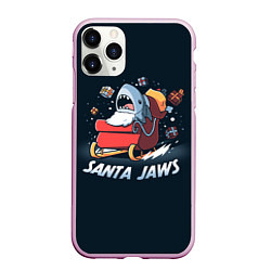 Чехол iPhone 11 Pro матовый Santa Jaws, цвет: 3D-розовый