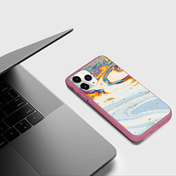 Чехол iPhone 11 Pro матовый Магия масляного отражения, цвет: 3D-малиновый — фото 2