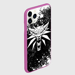 Чехол iPhone 11 Pro матовый Медальон ведьмака - брызги, цвет: 3D-фиолетовый — фото 2