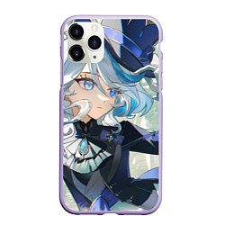 Чехол iPhone 11 Pro матовый Genshin Impact Furina Hat, цвет: 3D-светло-сиреневый