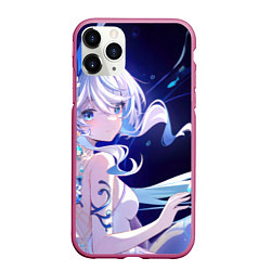 Чехол iPhone 11 Pro матовый Genshin Impact Furina, цвет: 3D-малиновый