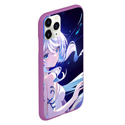 Чехол iPhone 11 Pro матовый Genshin Impact Furina, цвет: 3D-фиолетовый — фото 2