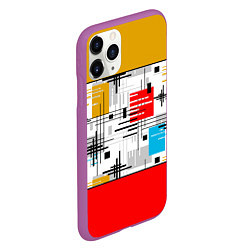 Чехол iPhone 11 Pro матовый Узор красного горчичного цвета, цвет: 3D-фиолетовый — фото 2