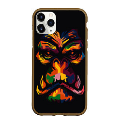 Чехол iPhone 11 Pro матовый Морда гориллы поп-арт, цвет: 3D-коричневый