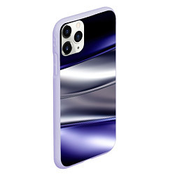 Чехол iPhone 11 Pro матовый Белая абстракция на фиолетовом, цвет: 3D-светло-сиреневый — фото 2