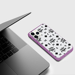 Чехол iPhone 11 Pro матовый Щас спою - буквы и ромб, цвет: 3D-фиолетовый — фото 2