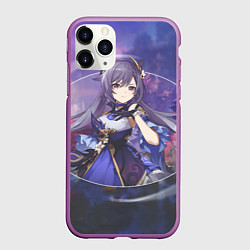 Чехол iPhone 11 Pro матовый Genshin Impact Ke Цин Ke Qing, цвет: 3D-фиолетовый