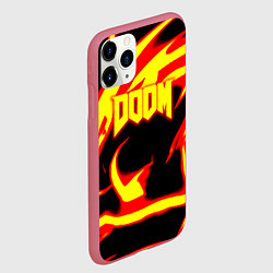 Чехол iPhone 11 Pro матовый Doom eternal fire storm, цвет: 3D-малиновый — фото 2