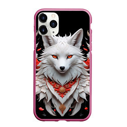 Чехол iPhone 11 Pro матовый Белая лисица - кицунэ