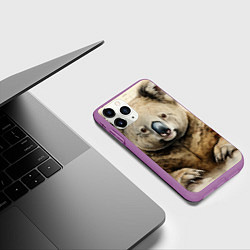 Чехол iPhone 11 Pro матовый Коала в стиле диаграмм Давинчи, цвет: 3D-фиолетовый — фото 2